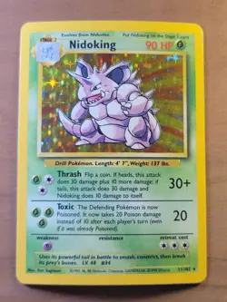 Pokemon TCG Base Set Nidoking Holo Rare Card 11/102 - Image 1