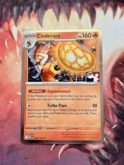Cinderace Play! Stamp Cosmos Holo Pokemon Prize Pack Series 8 Promo Card 🔥 - Image 1