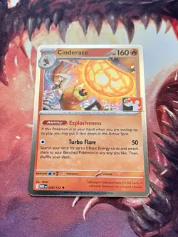 Cinderace Play! Stamp Cosmos Holo Pokemon Prize Pack Series 8 Promo Card 🔥 - Image 3