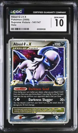 CGC 10 GEM MINT Absol G LV.X 2009 Supreme Victors 141/147 Holo Pokemon Card - Image 1