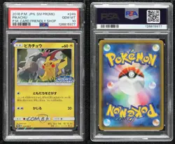 Pikachu (Pokemon Card Friendly Shop) Japanese Sun & Moon SM-P Promo s PSA 10 - Image 3