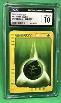 CGC 10 Gem Mint 2002 Expedition 162/165 Grass Energy Vintage Pokemon Card - Image 1