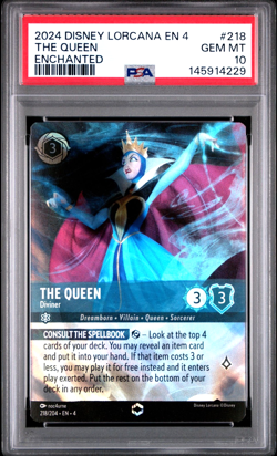 PSA 10 Disney Lorcana Ursula's Return The Queen: Diviner Enchanted #218 - Image 1