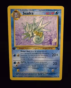 Pokemon TCG - SEADRA - 1ST EDITION - 42/62 - FOSSIL (1999) - WOTC - VINTAGE - LP - Image 1