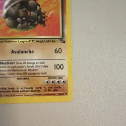 Golem 36/62 Fossil Regular 1st Edition Pokemon WOTC LP - Image 3