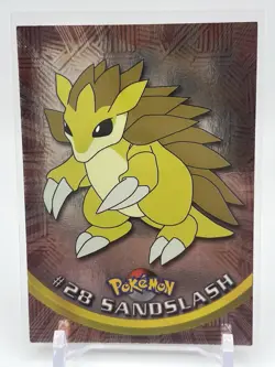 LP HOLO Sandslash #28 Topps Pokemon Card - Foil - Blue Logo - Image 1