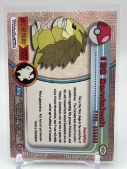 LP HOLO Sandslash #28 Topps Pokemon Card - Foil - Blue Logo - Image 2