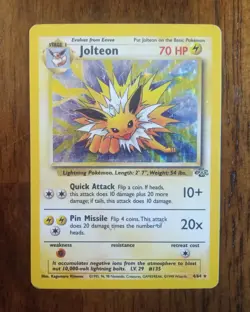Jolteon Holo Rare 4/64 Heavy Play Pokemon 1999 Jungle Set - Image 1