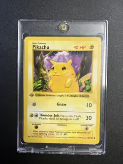 1st Edition Pikachu Yellow Cheek ￼58/102 Shadowless Base Set Pokemon Card - Image 1