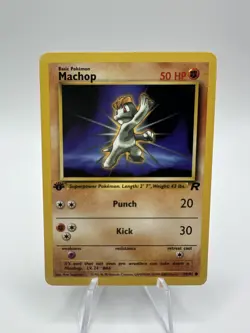 1st Edition Machop 59/82 Team Rocket Common Vintage WOTC Pokemon TCG LP Sugimori - Image 1