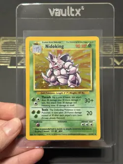 NIDOKING HOLO Rare # 11/102 | BASE SET | Pokemon 1999 TCG Vintage Card LP - Image 1