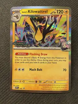 Pokemon Iono's Kilowattrel 182 SVP Black Star Promo Scarlet Violet Holo Stamped - Image 1