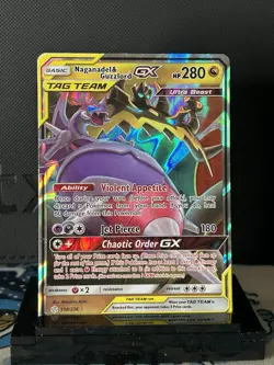 Pokemon TCG Naganadel & Guzzlord GX 158/236 Cosmic Eclipse Tag Team HP - Image 1