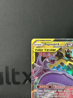 Pokemon TCG Naganadel & Guzzlord GX 158/236 Cosmic Eclipse Tag Team HP - Image 2