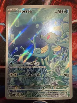 Pokemon TCG Horsea 067/064 Shrouded Fable Holo Illustration Rare Mint - Image 1