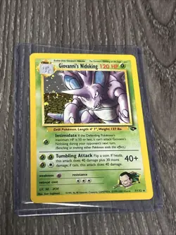 Pokemon Giovanni's Nidoking 7/132 Gym Challenge Holo Swirl - Image 2