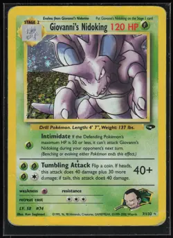 Pokemon TCG Giovanni's Nidoking #007/132 Gym Challenge - Image 1