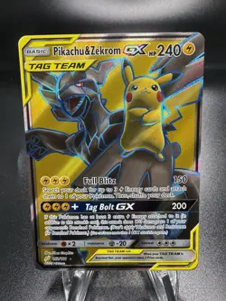 Pikachu & Zekrom GX 162/181 Sun & Moon Team Up Full Art Ultra Rare Holo Pokemon - Image 1