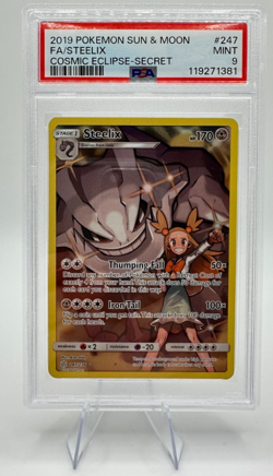 2019 Pokemon S&M Cosmic Eclipse Steelix #247 | Secret Rare | PSA 9 MINT - Image 1