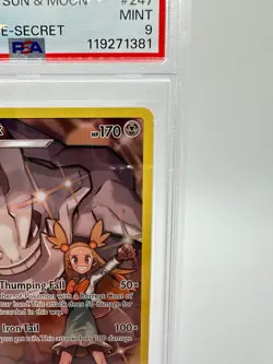 2019 Pokemon S&M Cosmic Eclipse Steelix #247 | Secret Rare | PSA 9 MINT - Image 3