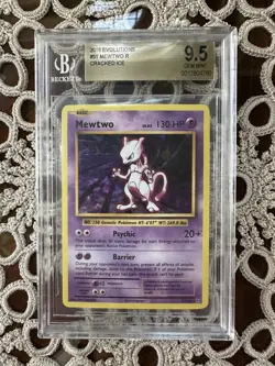 2016 POKEMON XY EVOLUTIONS CRACKED ICE #51 MEWTWO-HOLO BGS 9.5 PSA 10 possible - Image 1