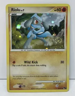 Pokemon TCG - Riolu 8/17 - POP Series 6 - 2007 Holo Rare - WITH SWIRL - (LP) - Image 1