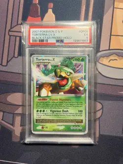 2007 POKEMON DIAMOND & PEARL BLACK STAR PROMO HOLO #DP09 TORTERRA LV.X PSA 5 - Image 1