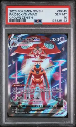 2023 POKEMON SWORD & SHIELD CROWN ZENITH #GG45 FULL ART/DEOXYS VMAX PSA 10 - Image 1