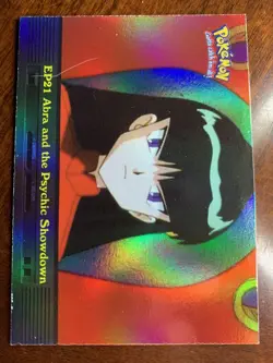 2000 Topps Pokemon TV #EP21 Abra and the Psychic Showdown Rainbow Foil - Image 1