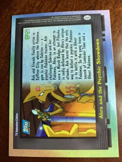 2000 Topps Pokemon TV #EP21 Abra and the Psychic Showdown Rainbow Foil - Image 2