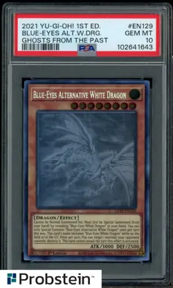 2021 YU-GI-OH! GHOSTS FROM THE PAST #EN129 BLUE-EYES ALT. WHITE DRAGON PSA 10 - Image 1