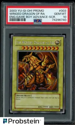 2003 YU-GI-OH! PROMO #003 WINGED DRAGON OF RA ENG.GAME BOY ADVANCE-SCR. PSA 10 - Image 1