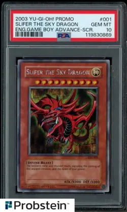2003 YU-GI-OH! PROMO #001 SLIFER THE SKY DRAGON ENG.GAME BOY ADVANCE-SCR. PSA 10 - Image 1