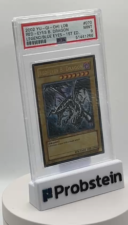 2002 Yu-Gi-Oh! LOB 1st Edition Ultra Rare #070 Red-Eyes Black Dragon PSA 9 - Image 2