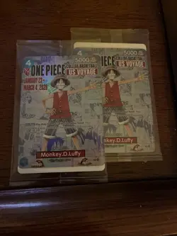 One Piece Monkey D Luffy US Voyage College Basketball Cards X2 - Image 1