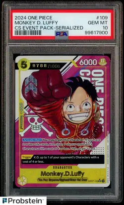 2024 One Piece EN CS Event Pack Serialized #109 Monkey D. Luffy PSA 10 GEM MINT - Image 1