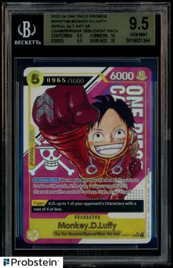 2022-24 One Piece Promos Champship Event OP07109 Monkey D. Luffy Serial BGS 9.5 - Image 1