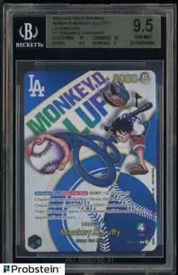 2025 One Piece Promo Dodgers Attendance Giveaway Monkey D. Luffy BGS 9.5 GEM MT - Image 1
