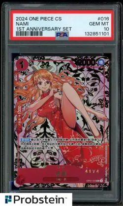 2024 One Piece CS Chinese 1st Anniversary Set #016 Nami Serialized PSA 10 - Image 1