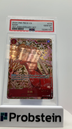 2024 One Piece CS Chinese 1st Anniversary Set #016 Nami Serialized PSA 10 - Image 2