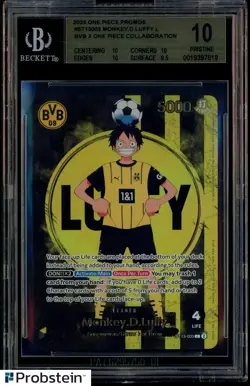 2025 ONE PIECE PROMOS BVB X ONE PIECE MATCH DAY 2025 #003 MONKEY D. LUFFY BGS 10 - Image 1