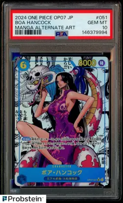 2024 One Piece Japanese OP07 Manga Alternate Art #051 Boa Hancock PSA 10 - Image 1
