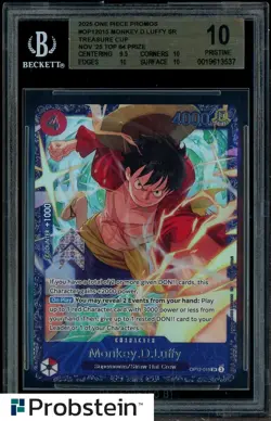 2025 One Piece Promos Treasure Cup Top 64 Prize Monkey D Luffy BGS 10 PRISTINE - Image 1