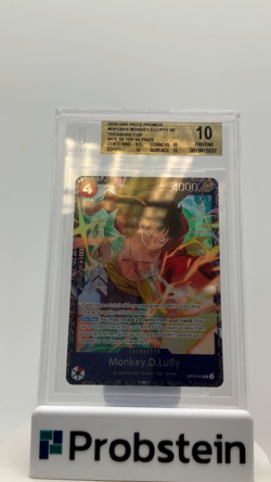 2025 One Piece Promos Treasure Cup Top 64 Prize Monkey D Luffy BGS 10 PRISTINE - Image 2