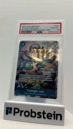 2025 One Piece EN Regionals Pack V2 Alternate Art #047 Trafalgar Law PSA 10 - Image 2