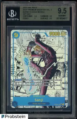 2025 One Piece The Best Premium Booster Vol.2 OP06119 Sanji Manga Art BGS 9.5 - Image 1