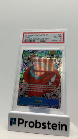 2024 One Piece OP09 EN Manga Alternate Art #051 Buggy PSA 10 GEM MINT - Image 2