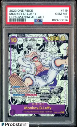 2023 One Piece OP05 Manga Alternate Art #119 Monkey D. Luffy PSA 10 GEM MINT - Image 1