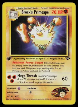 Pokemon Card - Brock's Primeape Gym Challenge 35/132 Uncommon 1st Edition - Image 1
