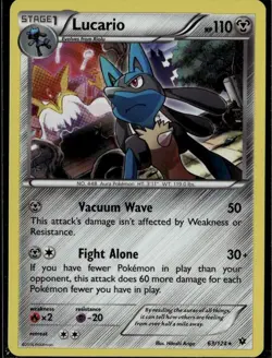Lucario 63 Holo Rare XY Fates Collide 63/124 Metal Holo Pokemon Card - Image 1